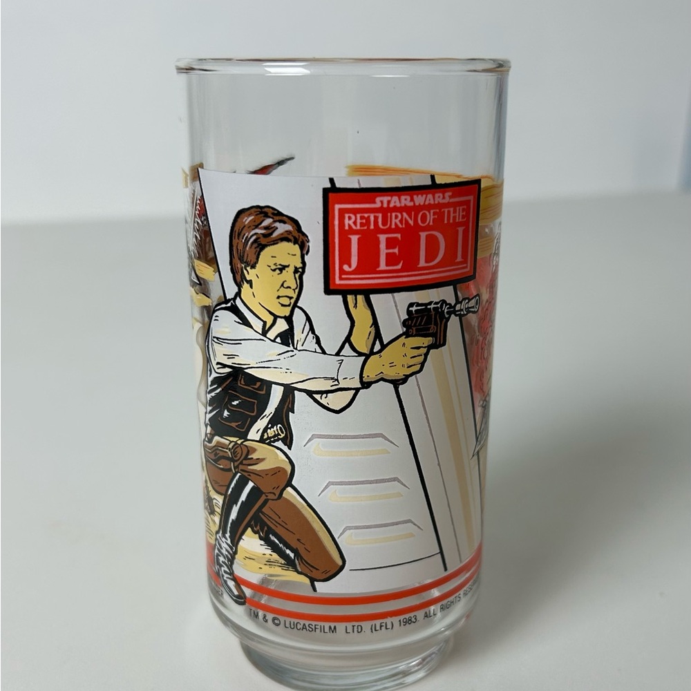 Star Wars - Return of The Jedi - Burger King 1983 Glass Cup Vintage Han Solo